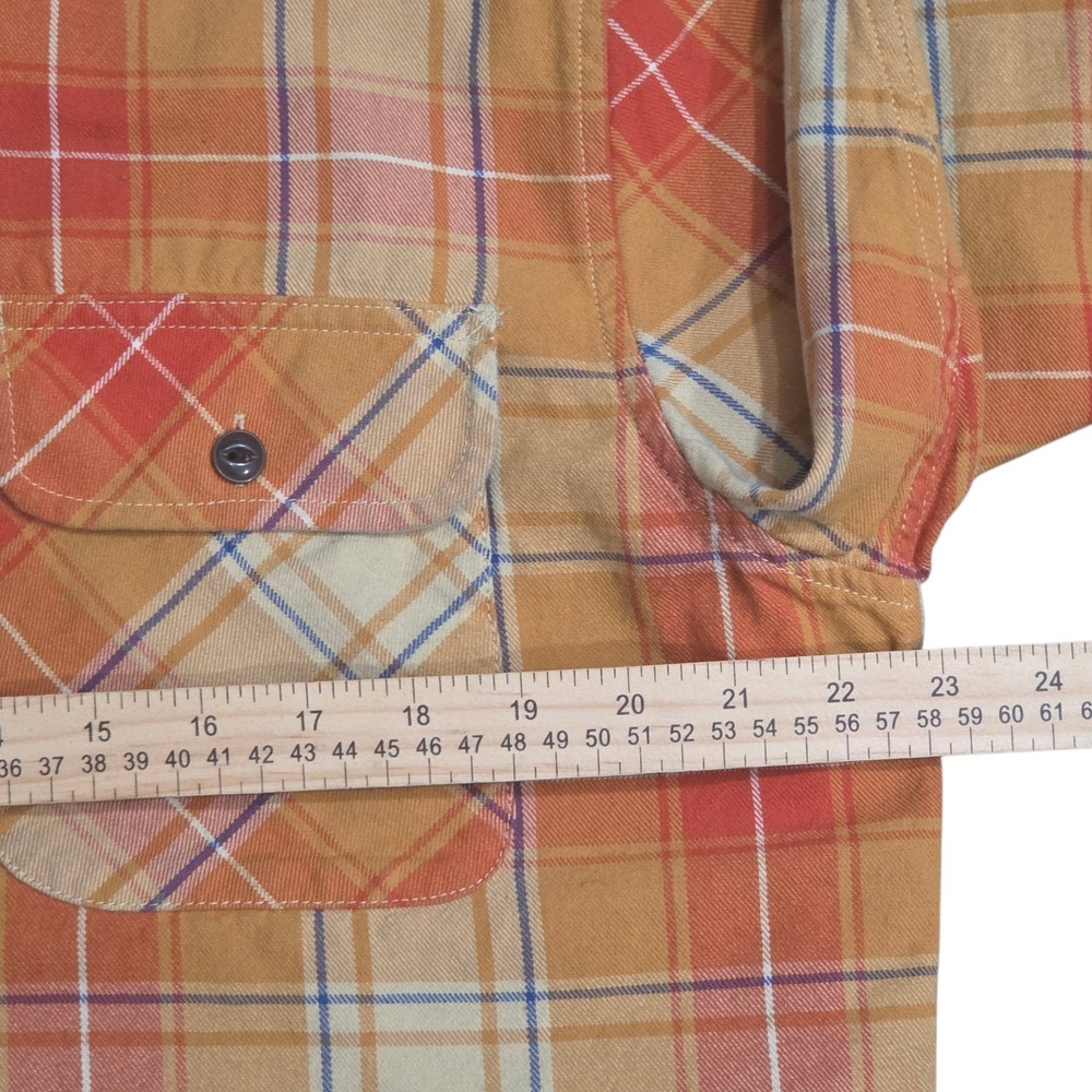 Pendleton Shirt Mens Large Orange Plaid Flannel Button Up Longsleeve Yellow - Picture 7 of 10